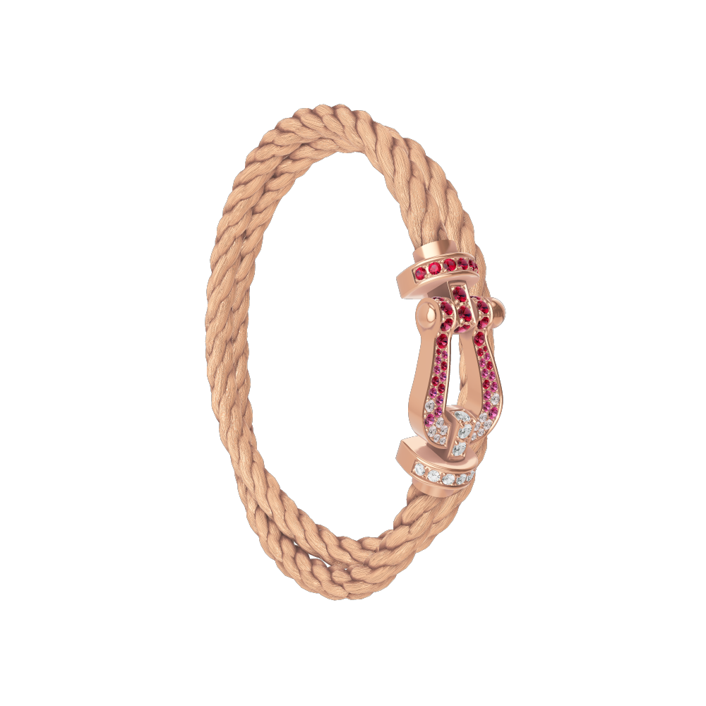 FORCE 10 BRACELET 18K PINK GOLD AND SAPPHIRE, RUBIES, DIAMONDS LARGE MODEL