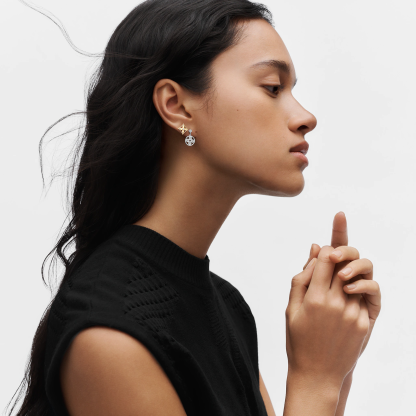 Idylle Blossom Ear Stud, White Gold And Diamonds - Per Unit