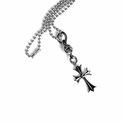 TINY CH CROSS WITH ONE SILVER BALL CHARM