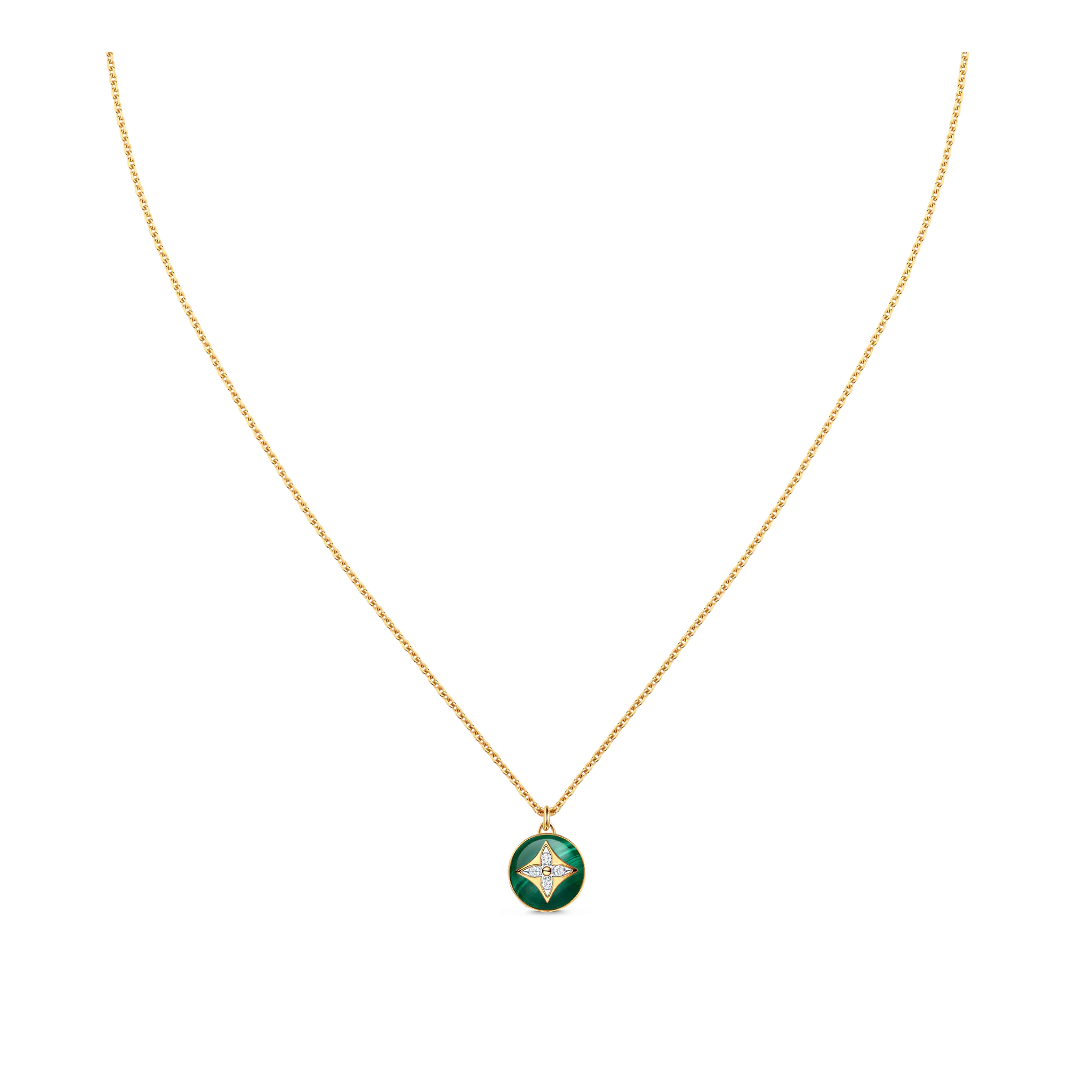B Blossom Pendant, Yellow Gold, White Gold, Malachite And Diamonds