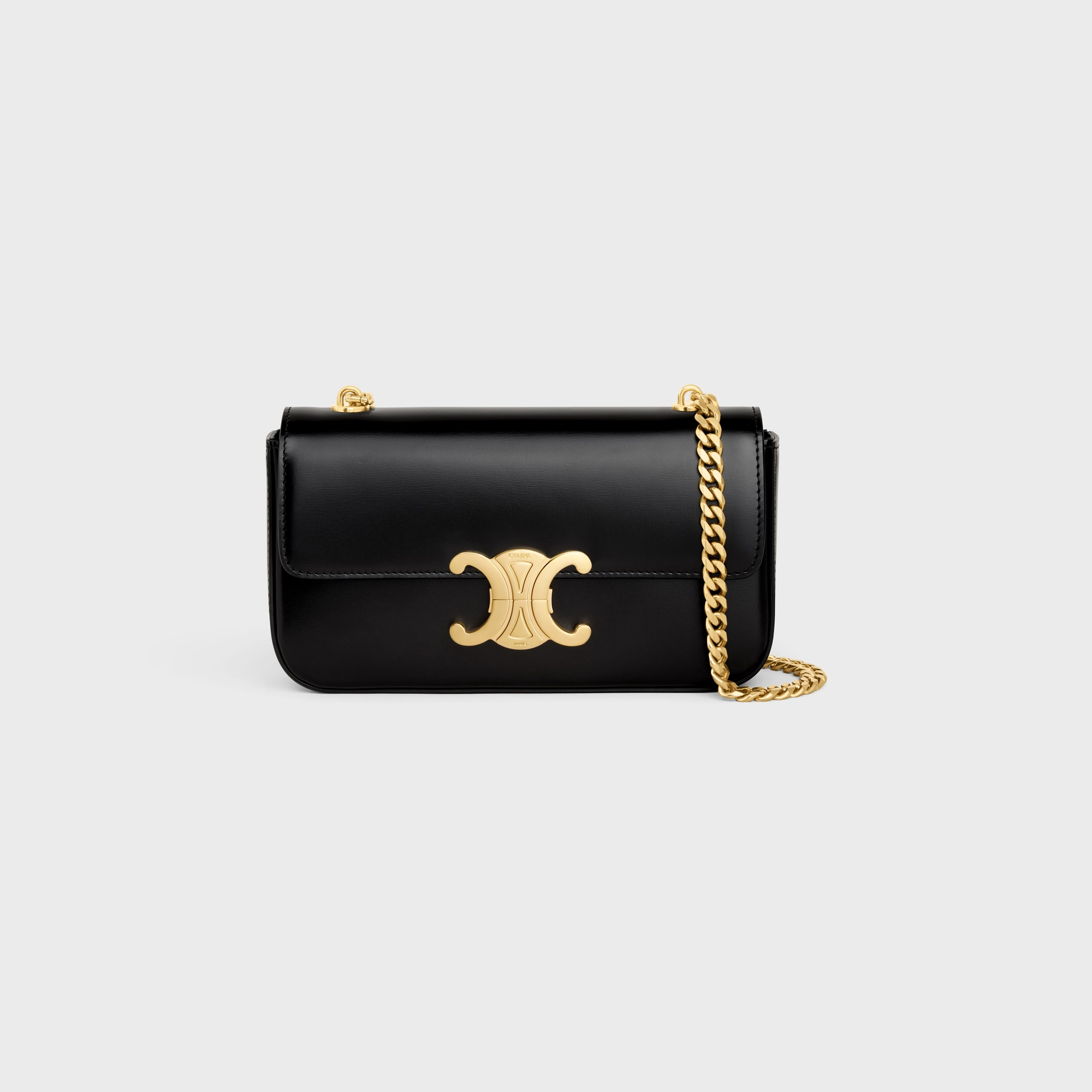 CHAIN SHOULDER BAG CLAUDE in shiny calfskin