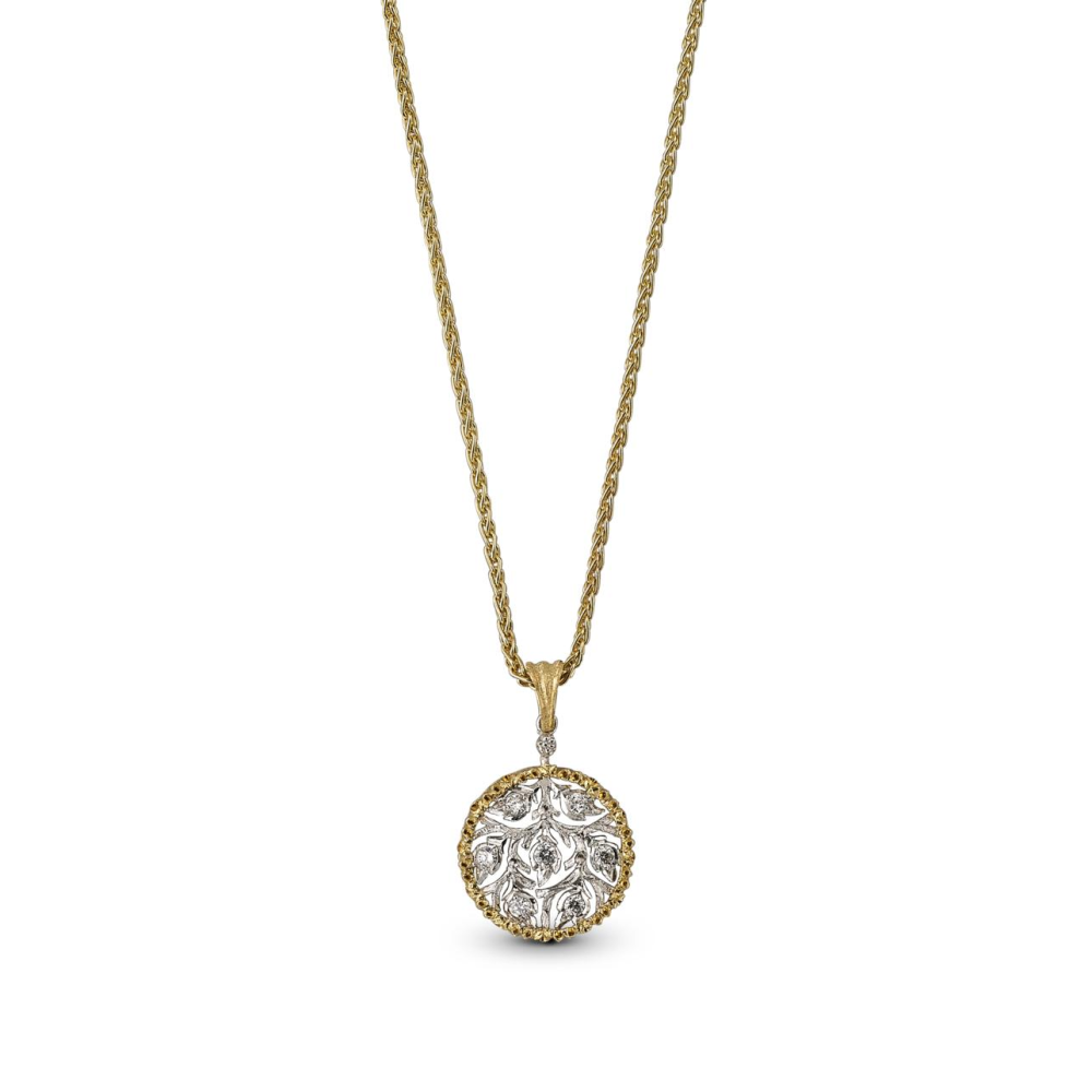 RAMAGE YELLOW AND WHITE GOLD PENDANT WITH DIAMONDS