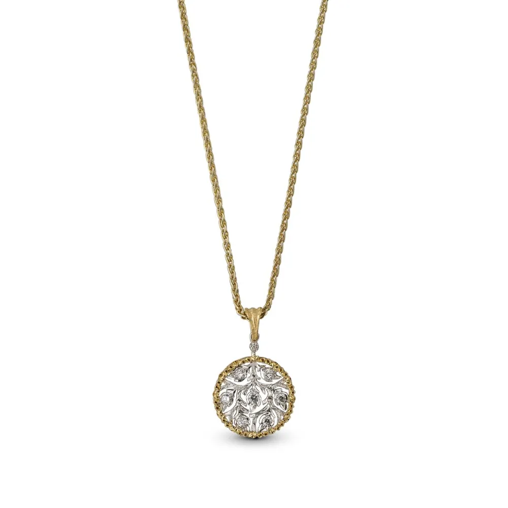 RAMAGE YELLOW AND WHITE GOLD PENDANT WITH DIAMONDS