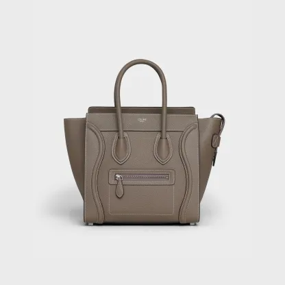 Micro Luggage handbag in drummed calfskin