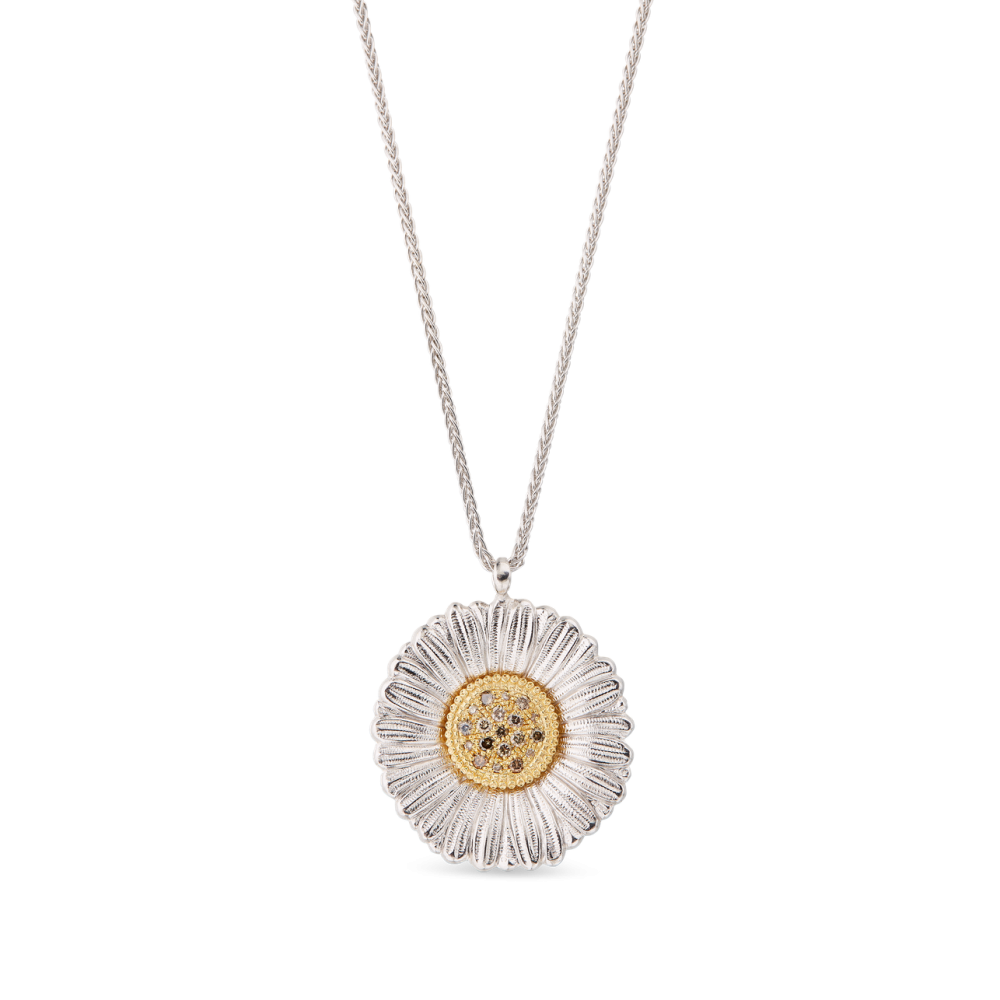 BLOSSOMS SILVER AND VERMEIL PENDANT WITH FANCY BROWN DIAMONDS