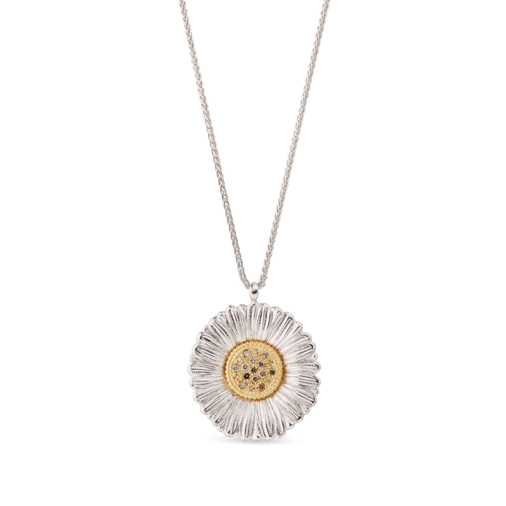 BLOSSOMS SILVER AND VERMEIL PENDANT WITH FANCY BROWN DIAMONDS