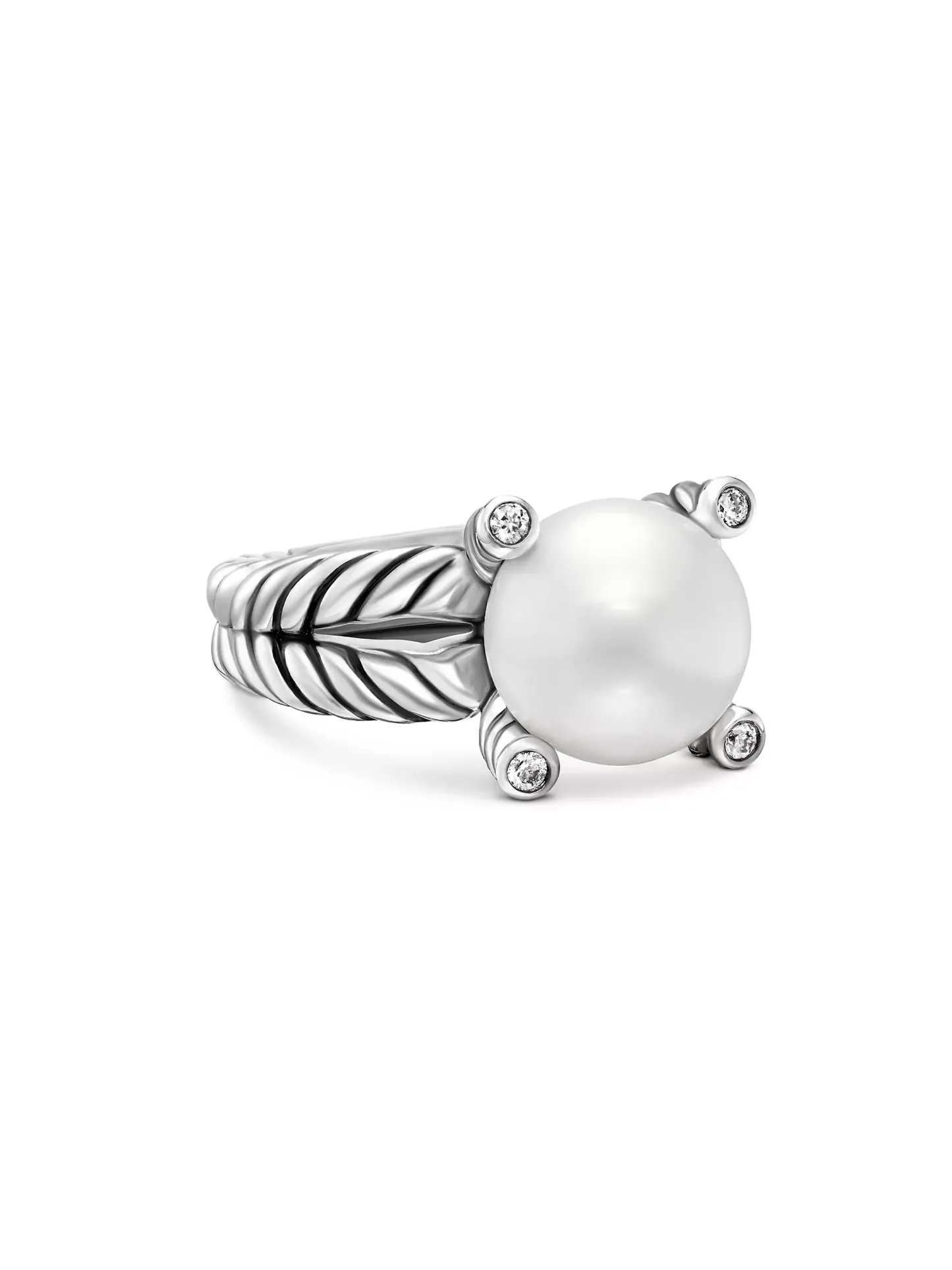 Dathtvid Yurthtman  Cable Collectibles® Pearl Ring with Diamonds