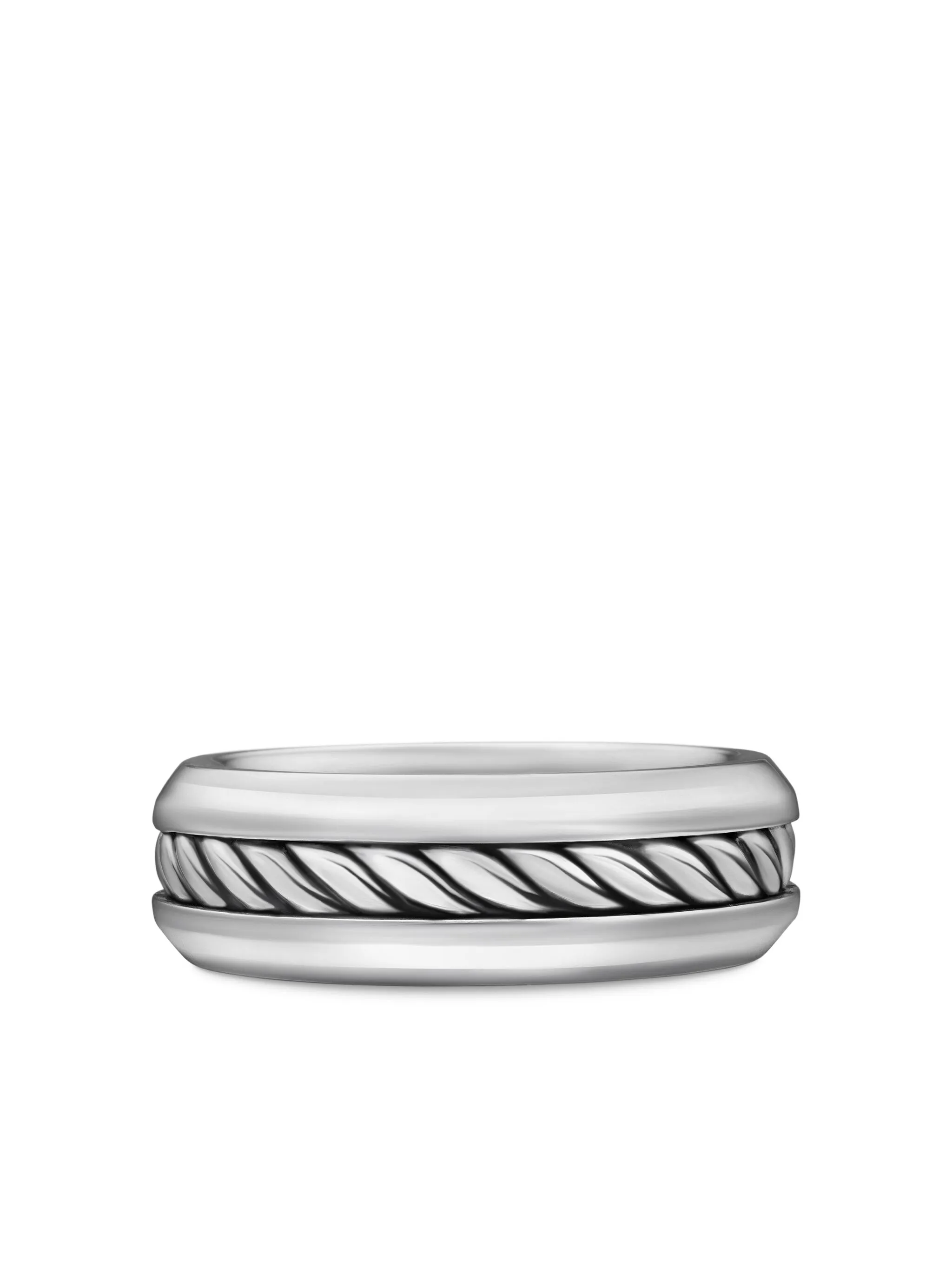 Dathtvid Yurthtman sterling silver Cable Inset band ring