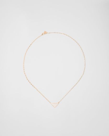 Eternal Gold Eternal mini triangle pendant necklace in yellow gold and diamonds