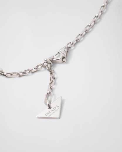 Eternal Gold mini triangle pendant necklace in white gold and diamonds