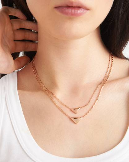 Eternal Gold necklace in pink gold with nano triangle pendant