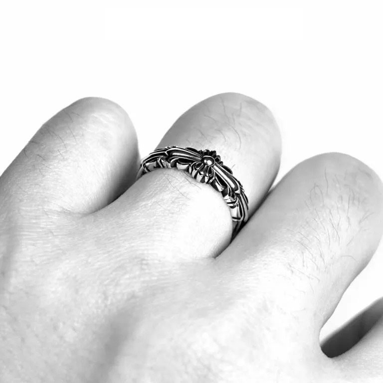 BABY DOUBLE FLORAL CROSS RING