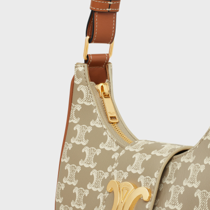 MEDIUM AVA TRIOMPHE BAG in Triomphe Canvas and calfskin