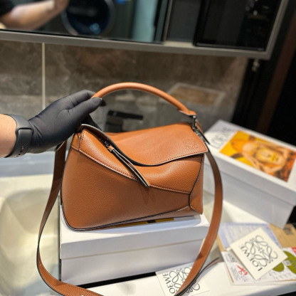 Puzzle bag in soft grained calfskin