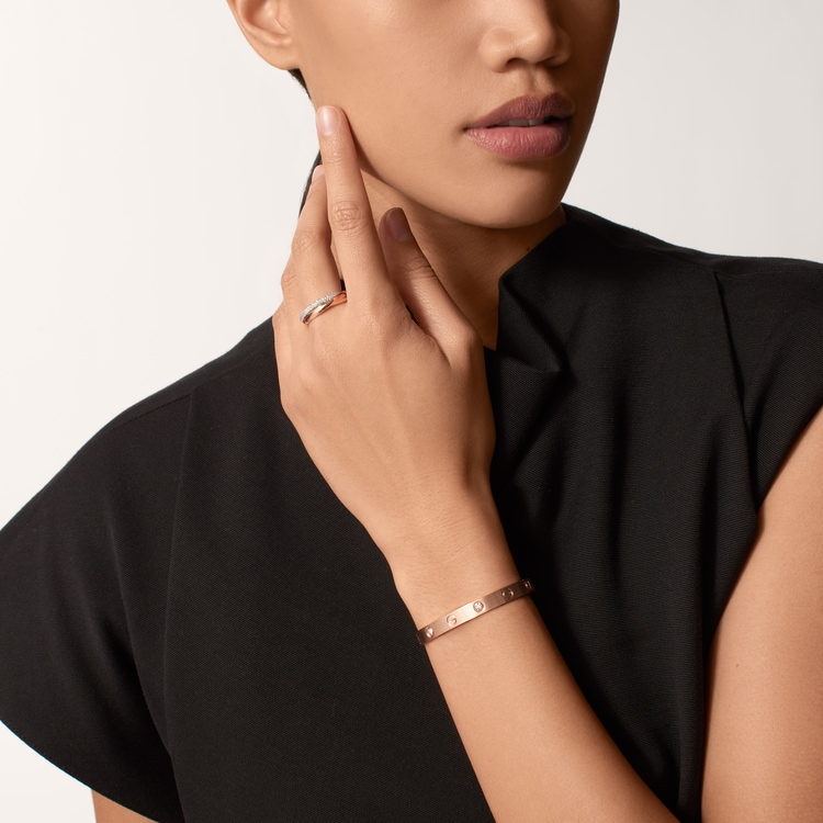 LOVE bracelet, classic model, brushed, 4 diamonds