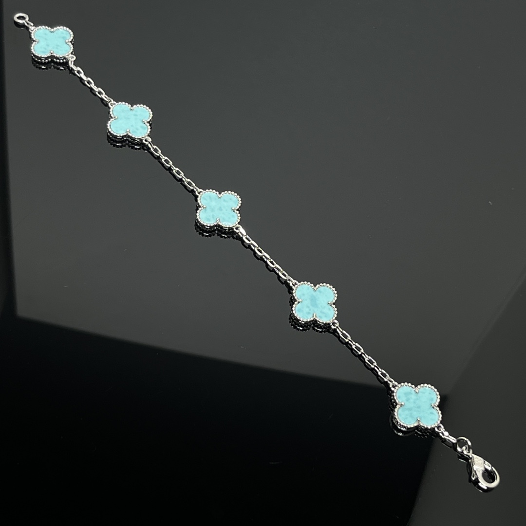 Vintage Alhambra 4 Station Turquoise Bracelet
