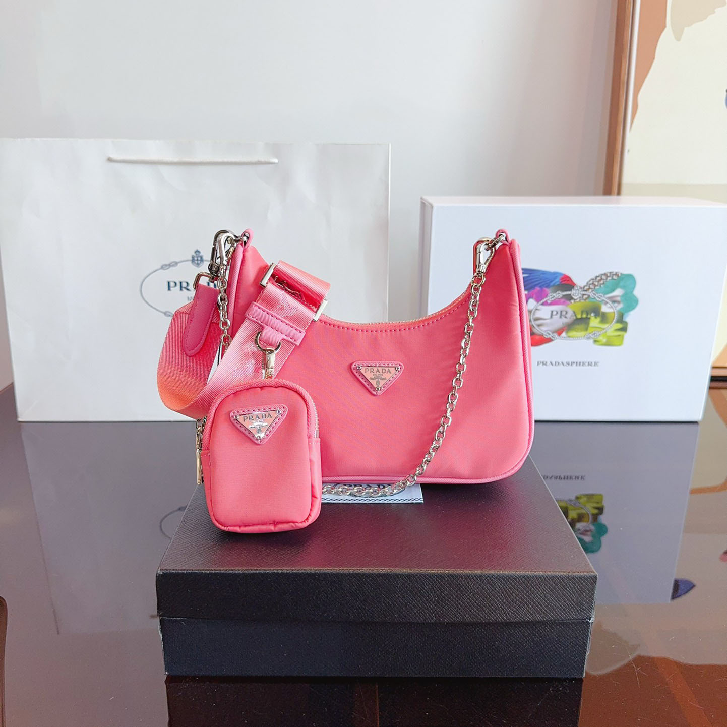 *Re-Edition 2005 Re-Nylon and Saffiano mini bag