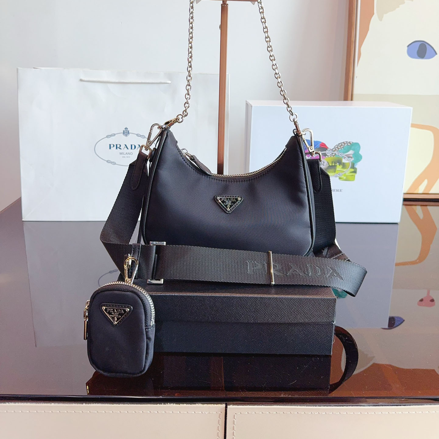 *Re-Edition 2005 Re-Nylon and Saffiano mini bag