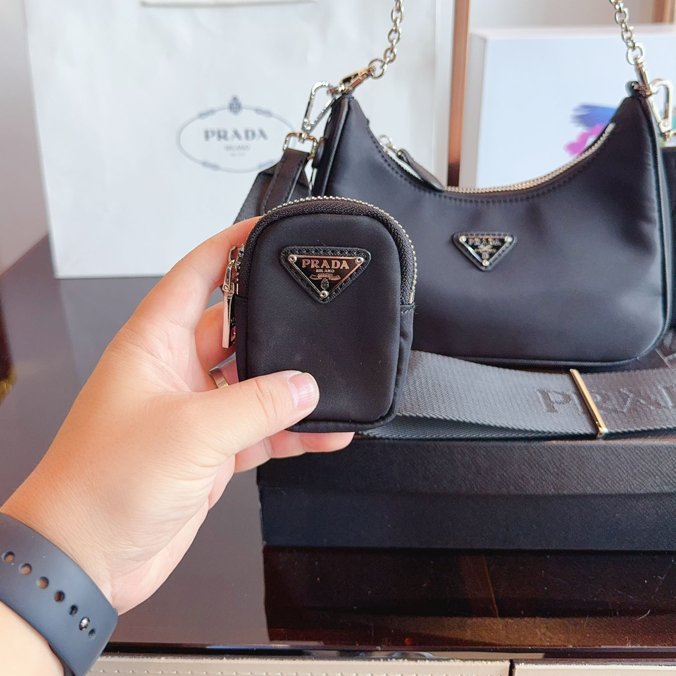 *Re-Edition 2005 Re-Nylon and Saffiano mini bag