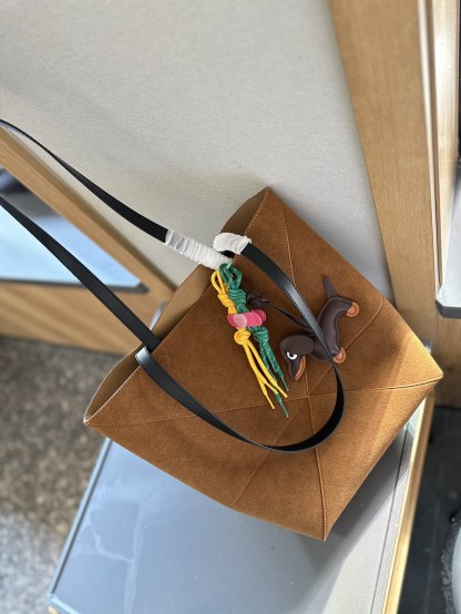 Puzzle Fold tote in shiny calfskin