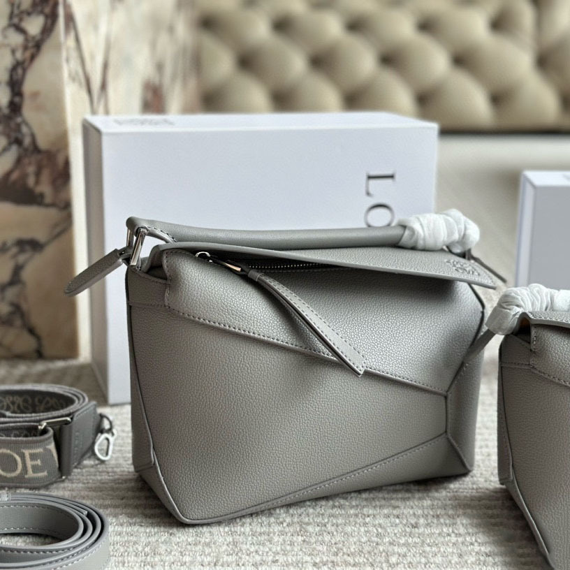 Puzzle bag in soft grained calfskin