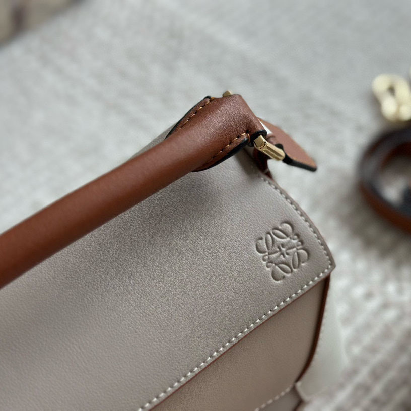 Puzzle bag in soft grained calfskin