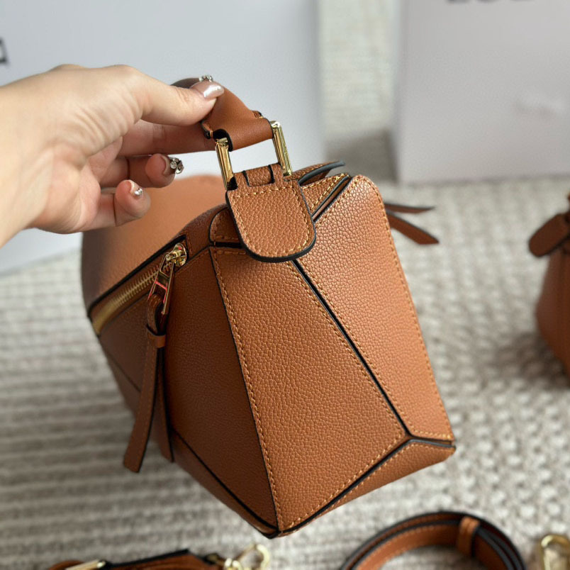 Puzzle bag in soft grained calfskin