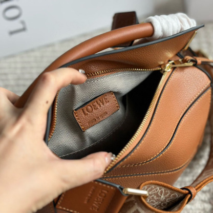 Puzzle bag in soft grained calfskin