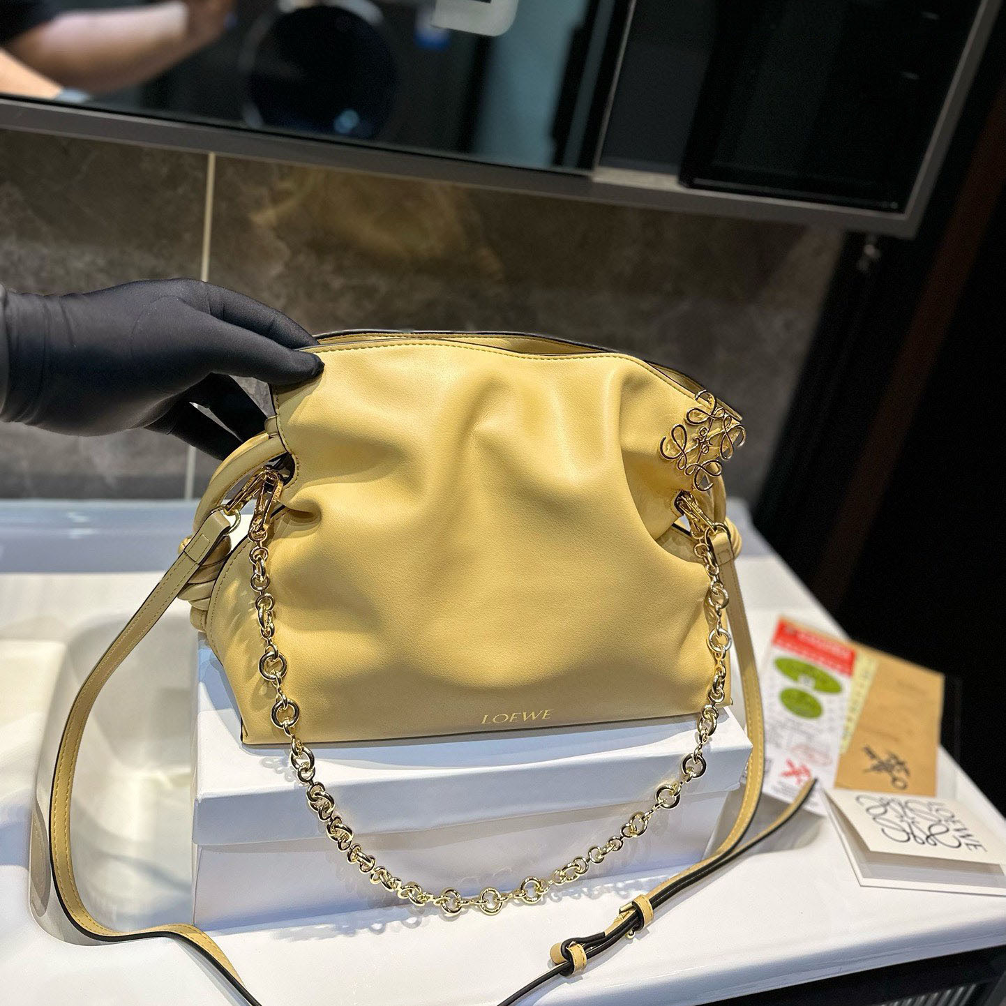 Flamenco clutch in nappa calfskin