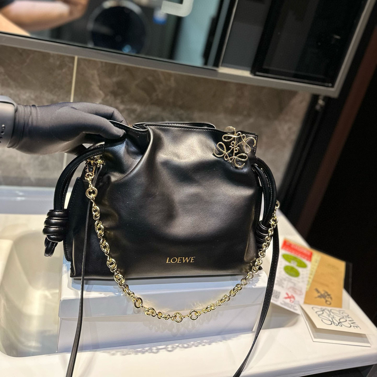 Flamenco clutch in nappa calfskin