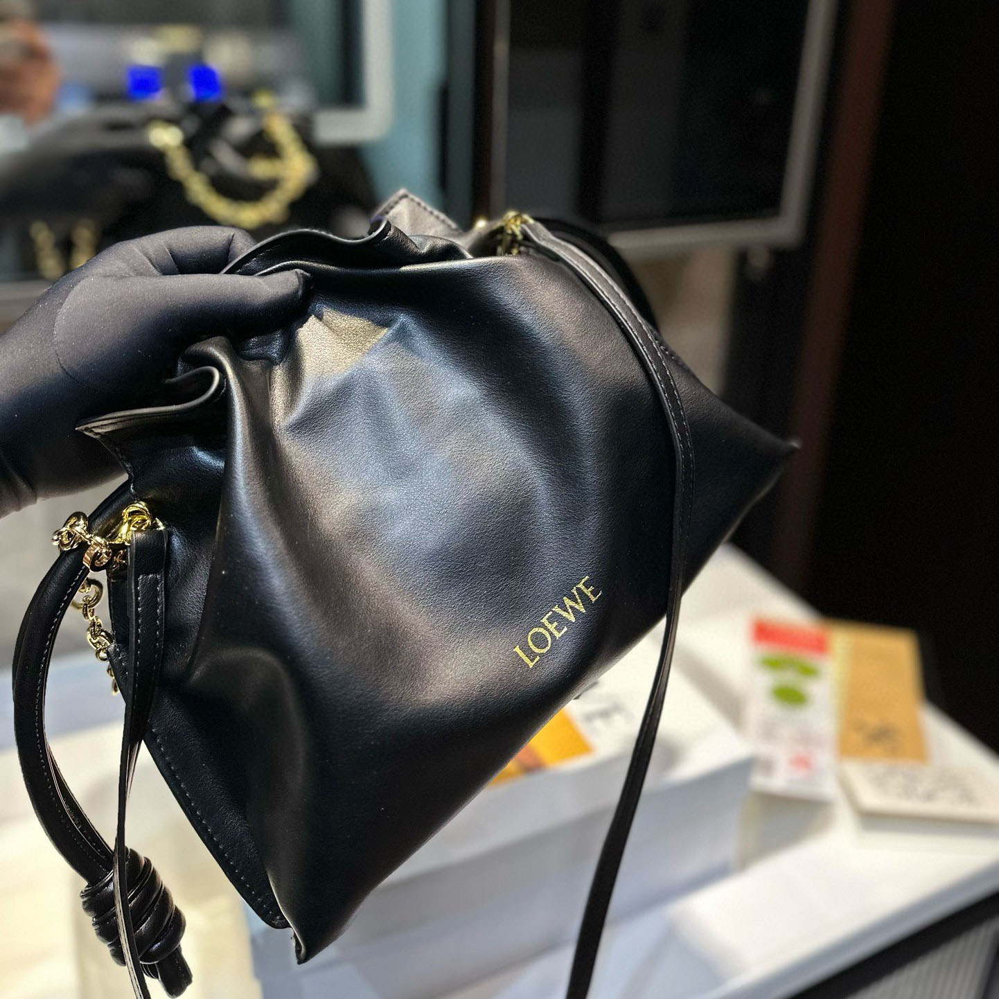 Flamenco clutch in nappa calfskin