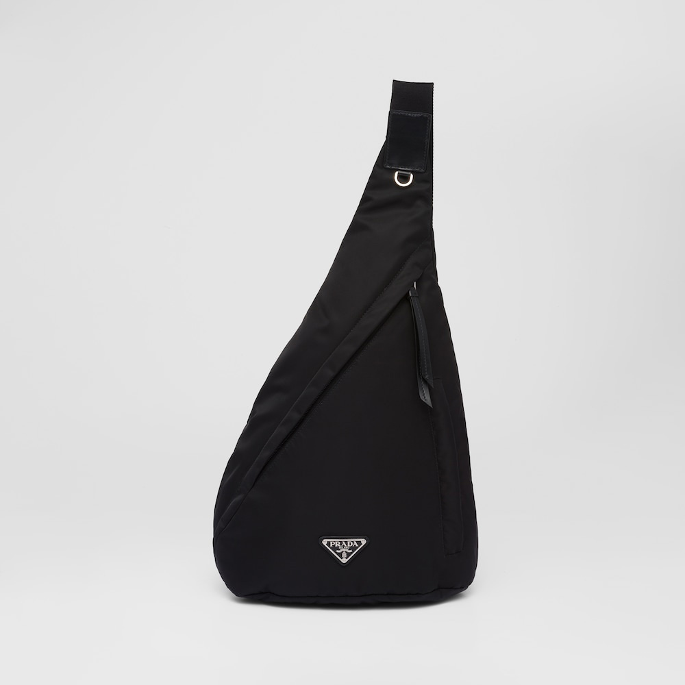 Re-Nylon and leather backpack