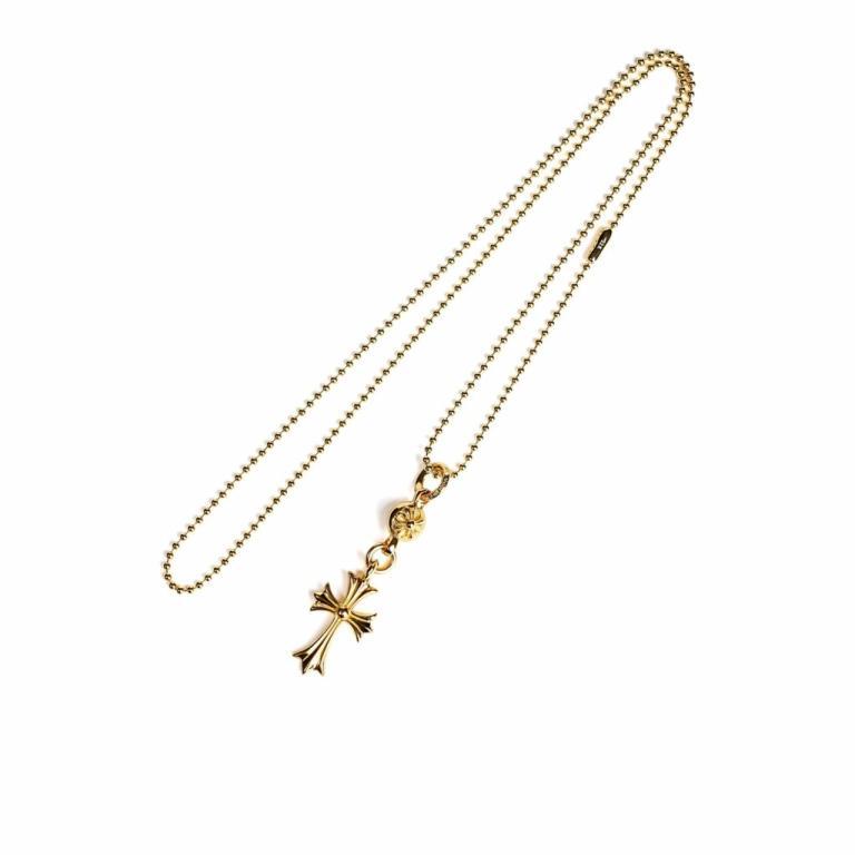 22K GOLD CROSS WITH ONE GOLD BALL CHARM