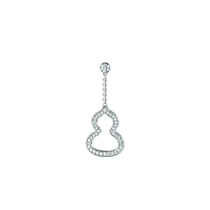 Small Wulu earring in 18K white gold with diamonds