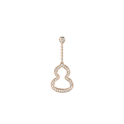Small Wulu earring in 18K rose gold with diamonds