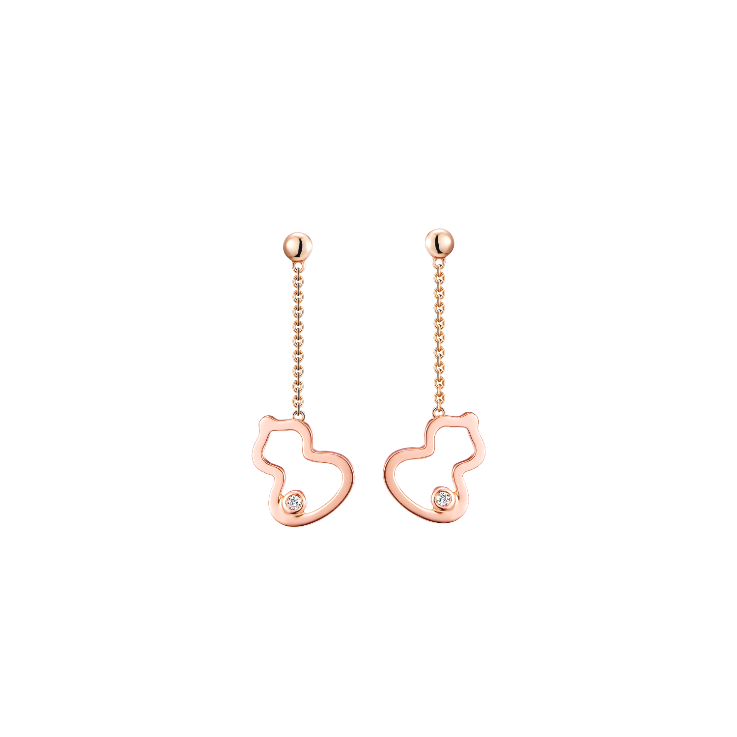 Petite Wulu earrings in 18K rose gold with diamonds