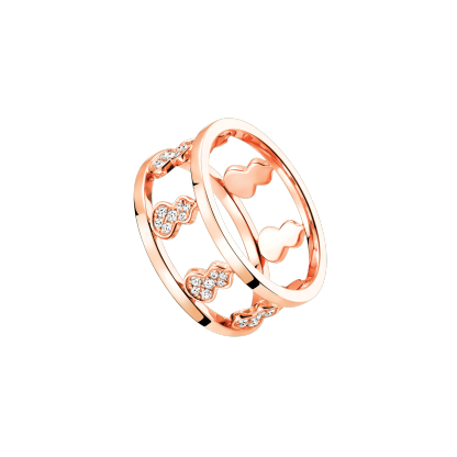 Wulu ring in 18K rose gold with diamonds