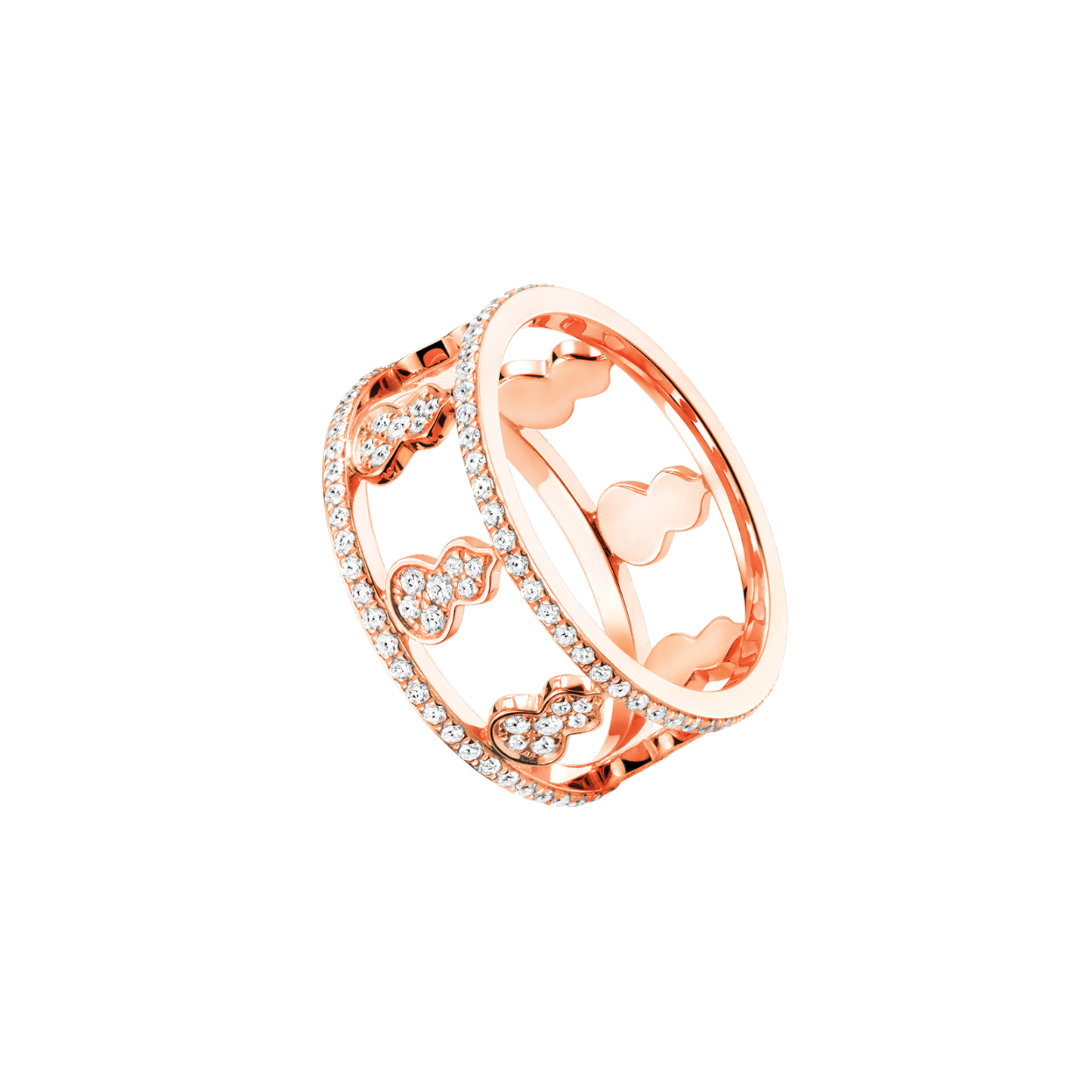 Wulu ring in 18K rose gold with diamonds