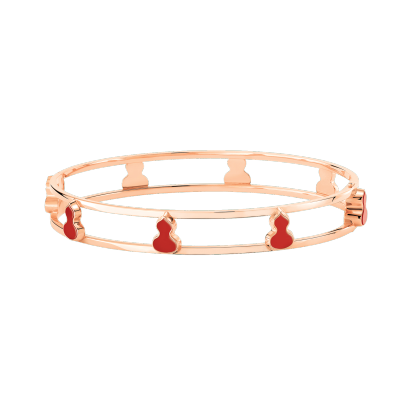Wulu bangle in 18K rose gold with red agate