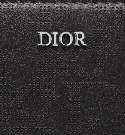 Zipped Long Wallet  Black Oblique Galaxy Leather