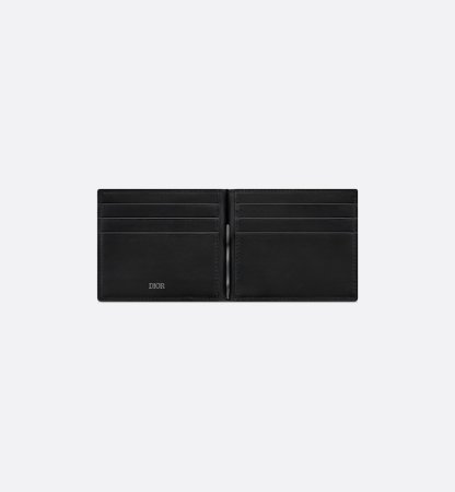 Wallet with Bill Clip Black CD Diamond Canvas