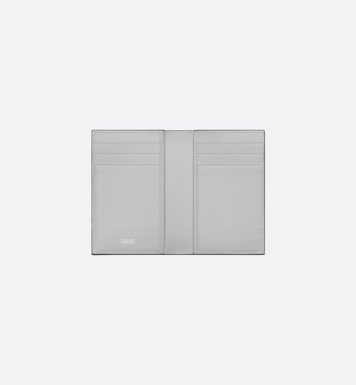 Vertical Bifold Card Holder Gray CD Diamond Canvas