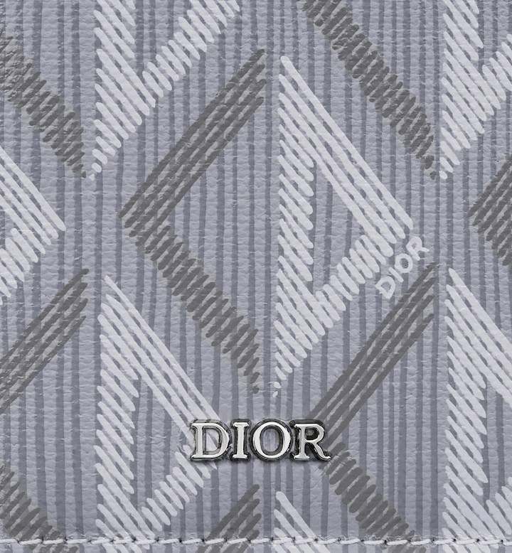 Long Bifold Card Holder Gray CD Diamond Canvas
