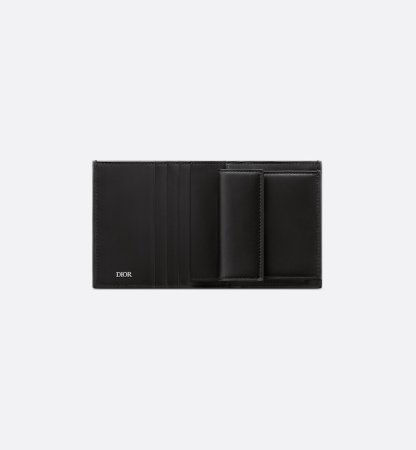 Compact Vertical Wallet  Black CD Diamond Canvas