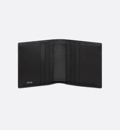 Vertical Bifold Wallet Black Oblique Jacquard