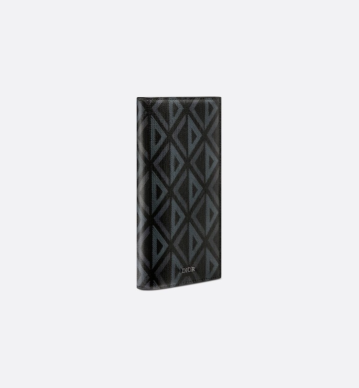 Vertical Bifold Wallet  Black CD Diamond Canvas