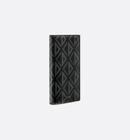 Vertical Bifold Wallet  Black CD Diamond Canvas