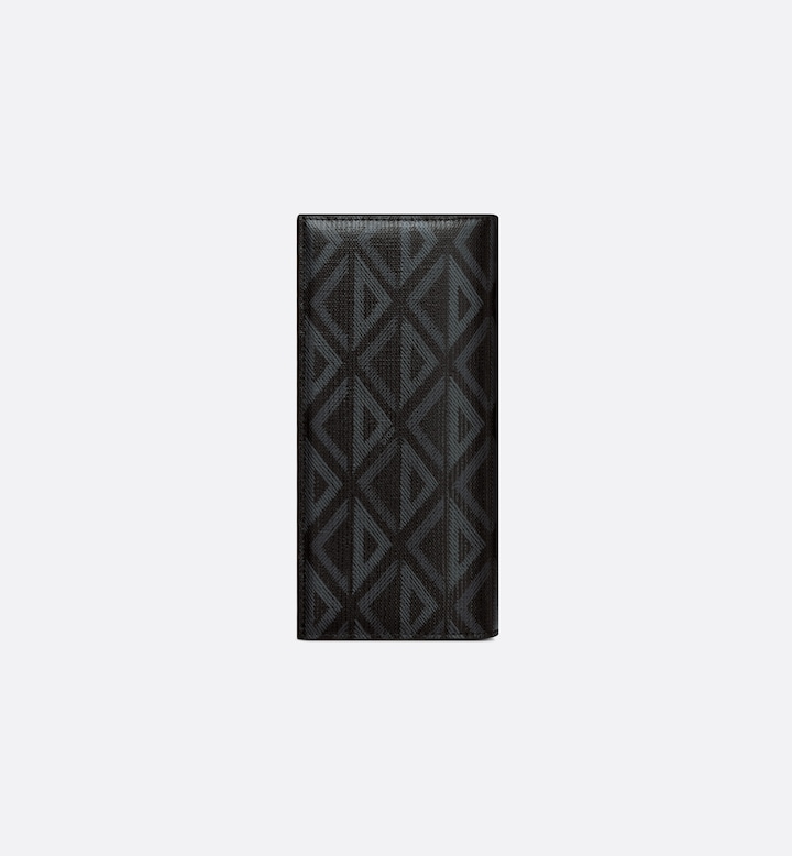 Vertical Bifold Wallet  Black CD Diamond Canvas
