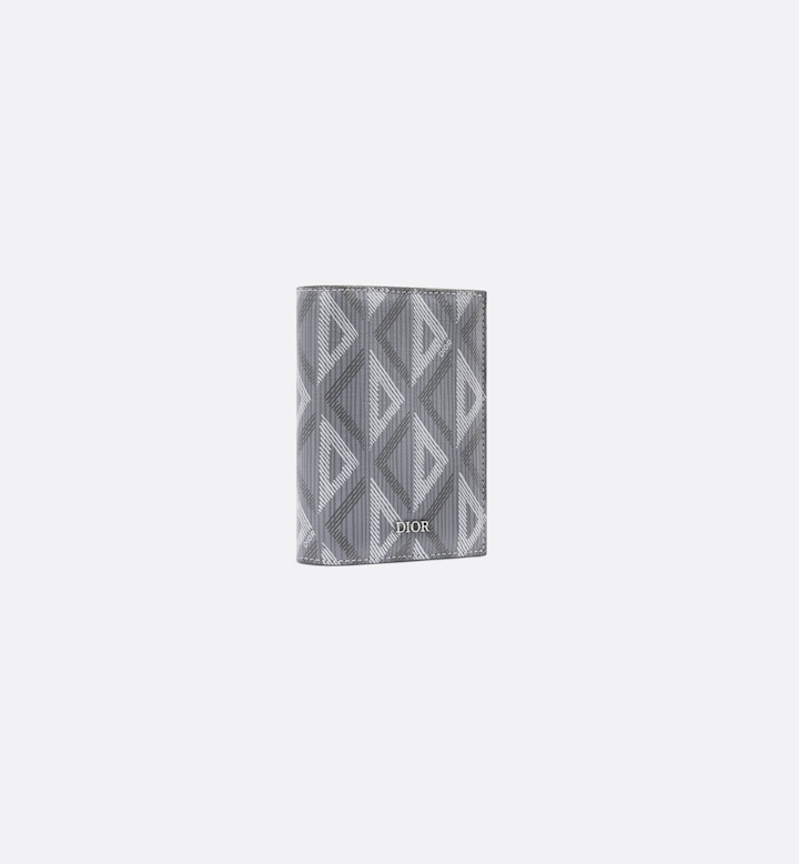 Vertical Bifold Card Holder Gray CD Diamond Canvas