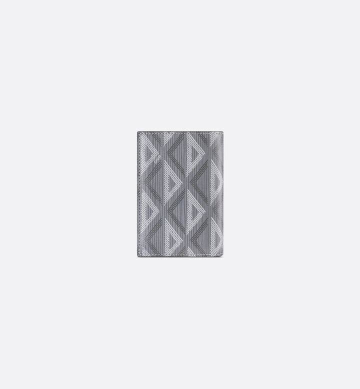 Vertical Bifold Card Holder Gray CD Diamond Canvas